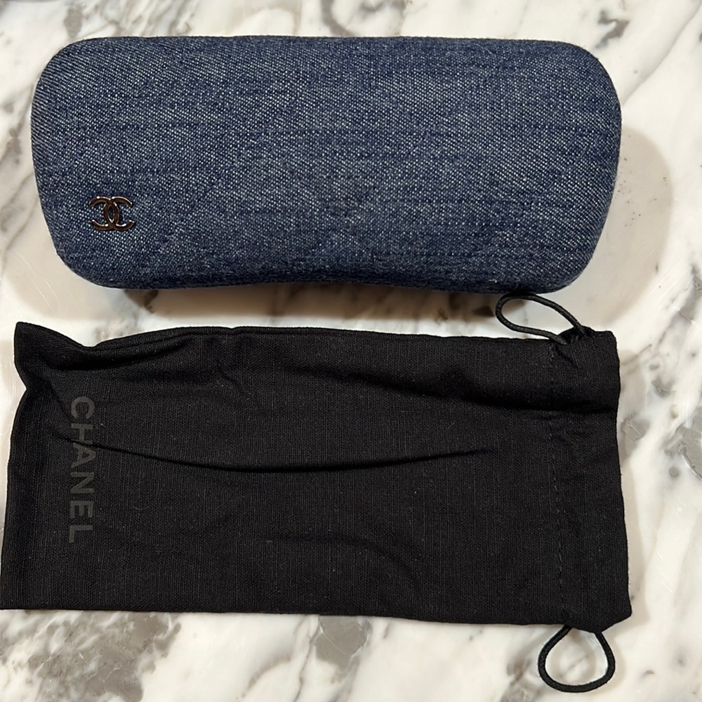 Chanel new denim glasses case